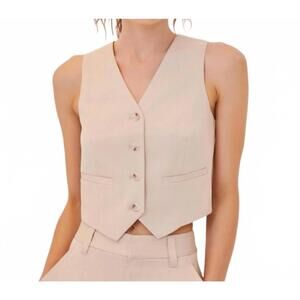 NEW SOMETHING NAVY tailored vest in ecru